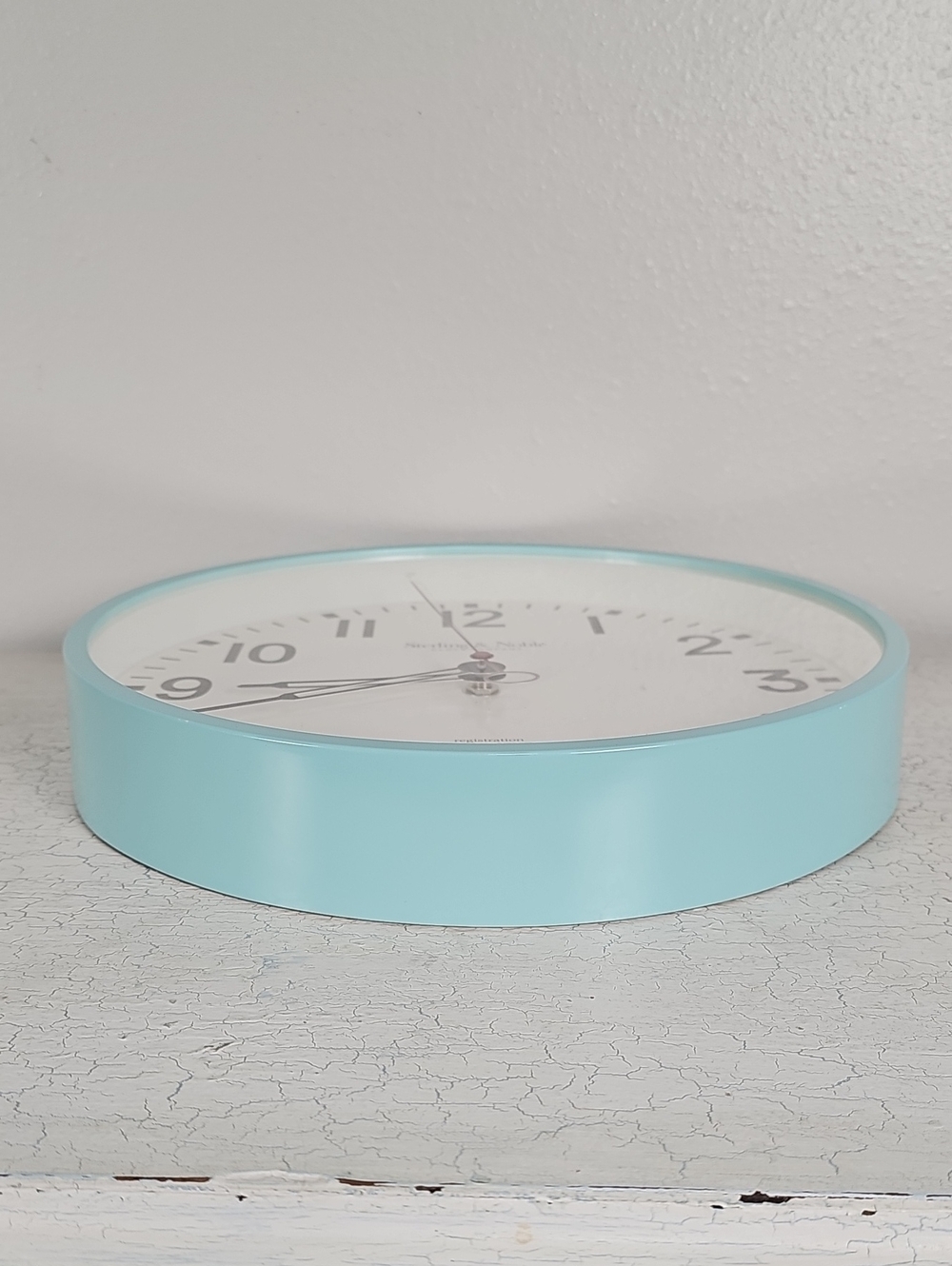 Sterling & Noble Teal Light Blue Round Wall Clock 11.5" - Picture 3 of 6